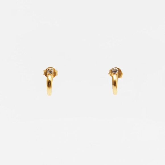 ZARA SHIMMERY 24K GOLD PLATED EARRINGS - Picture 3 of 8